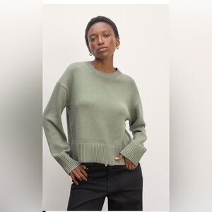 Everlane The Boxy Sweater in Everyday Cotton in Mint